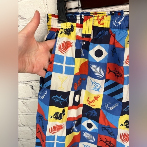 Columbia PFG Omni-Shade Retro Nautical Print Fishing Swim Trunk size Men Large - Picture 4 of 13